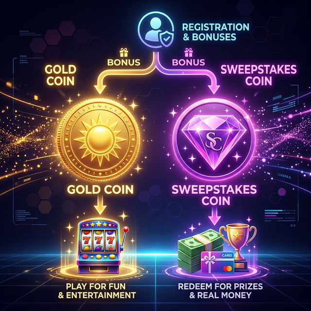 Gold Coins und Sweepstakes Coins - Zwei-Währungs-System erklärt