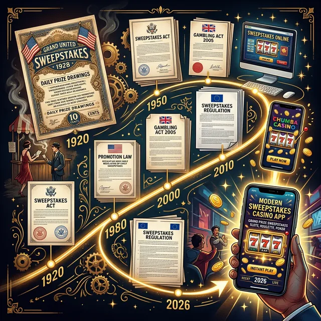 Geschichte der Sweepstakes Casinos Timeline 1920-2026
